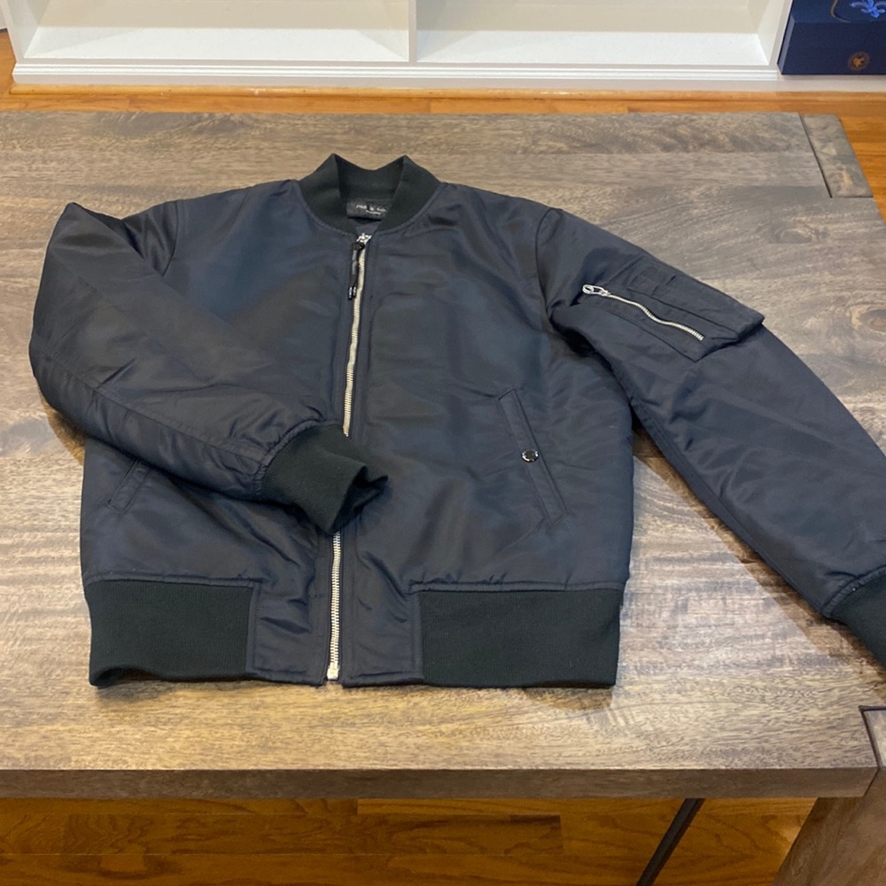 Men’s small black Rag and Bone bomber jacket